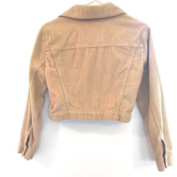 VTG Hollister corduroy jacket cropped Y2K beige button close country western S - Picture 2 of 9